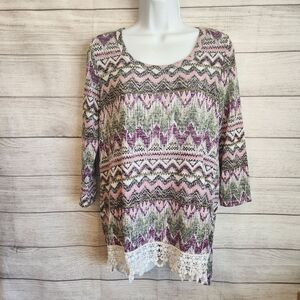 Absolutely Fabulous Small 3/4 Sleeve Purple Blouse